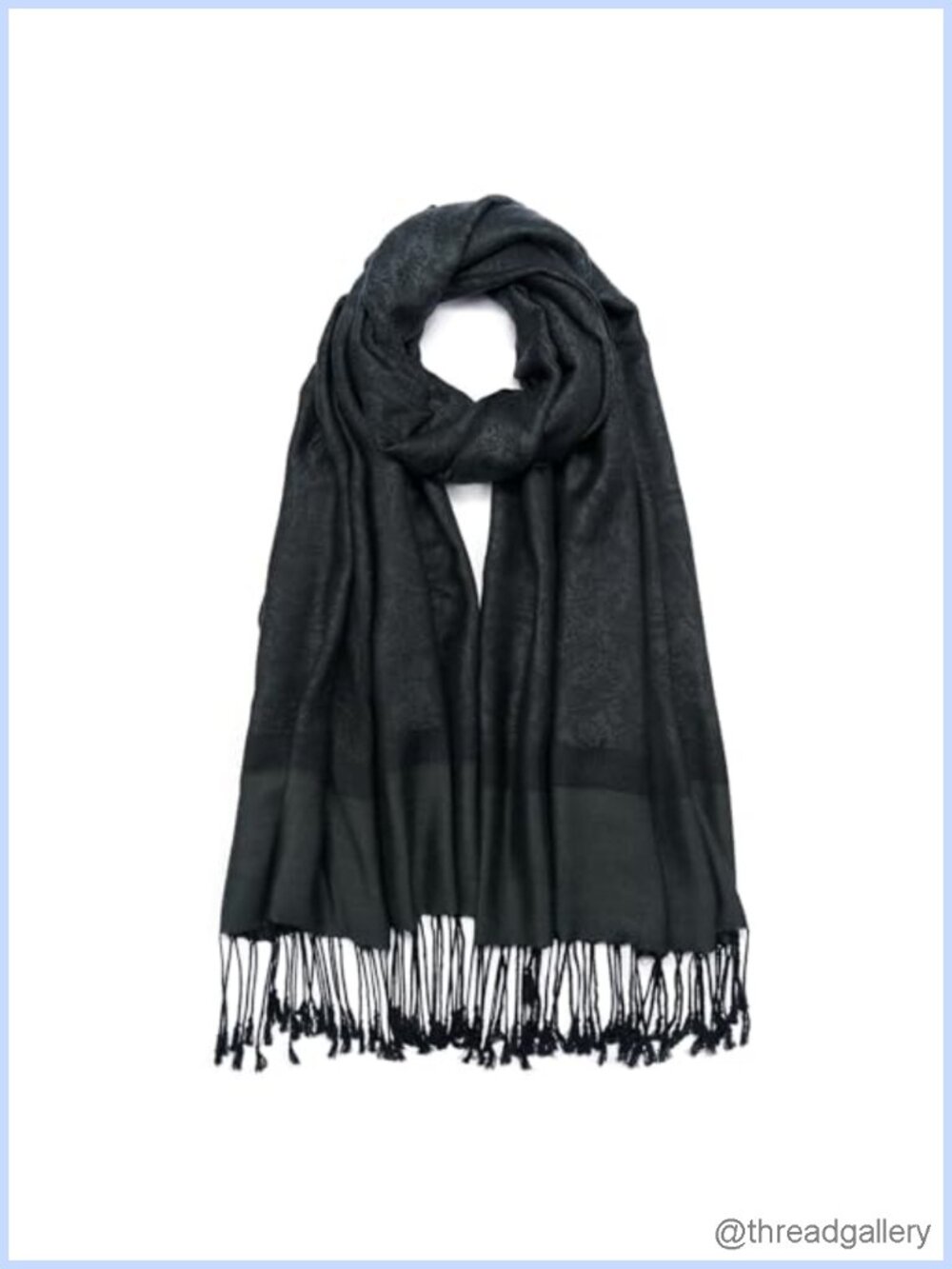 Reversible Paisley Pashmina Shawl Wrap with Fringe Viscose Acrylic Silk